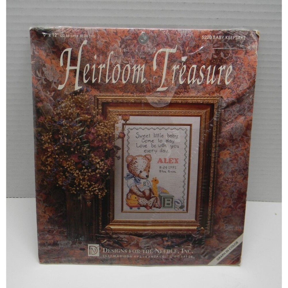 Heirloom Treasure Baby Keepsake Cross Stitch Kit w Fabric DMC Included NEW OS